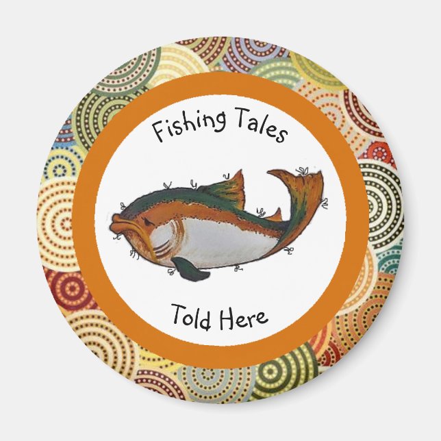 Fiskeberättelser här, magnet (Framsidan)