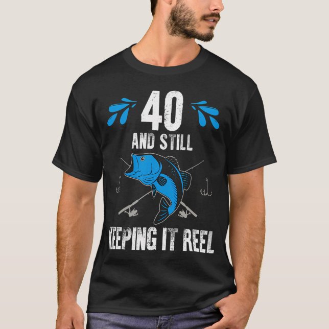 Fiskebirthday med riktiga grejer t shirt (Framsida)