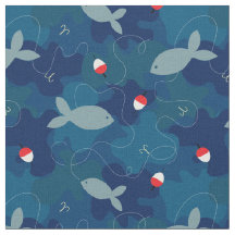 Fiskeblå Camo Mönster