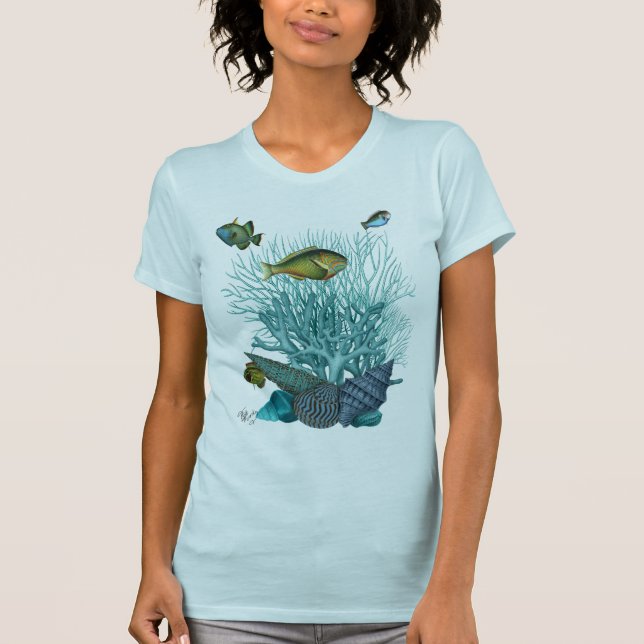 Fiskeblåa Snäckor och koraller Tee (Framsida)