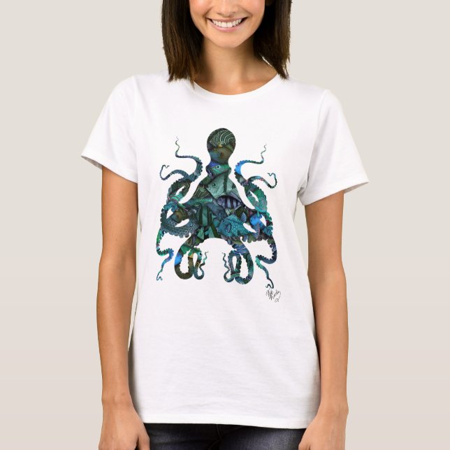 Fiskeblåfenad bläckfisk tee shirt (Framsida)
