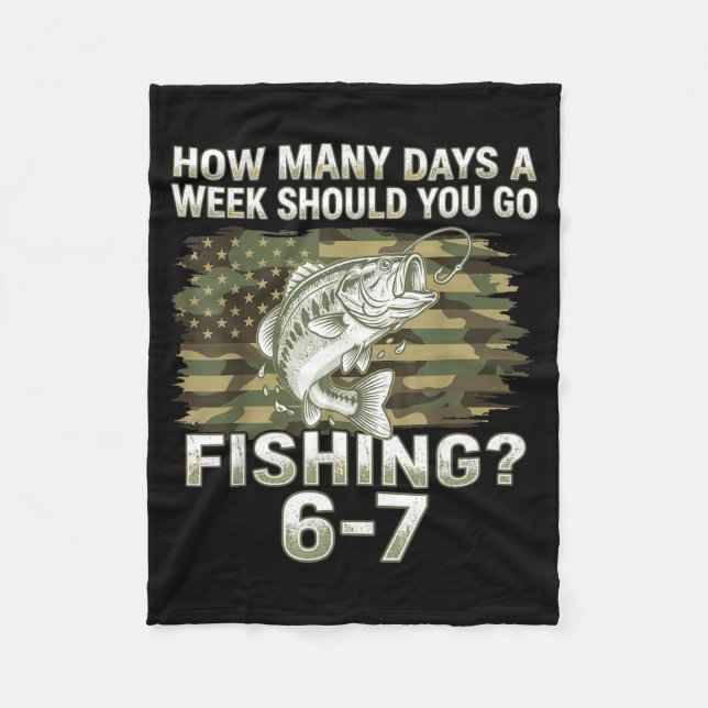 Fiskeböjd USA Flagga Abborre Fisk Kamouflage Fleecefilt (Framsidan)