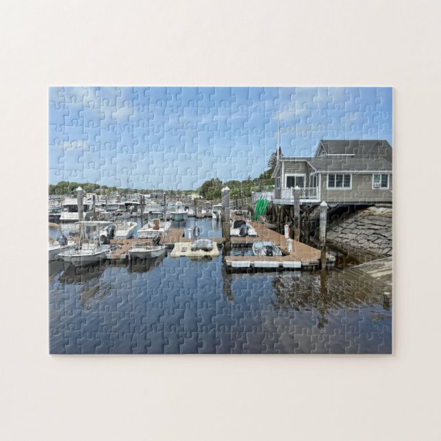 Fiskebryggor i Kennebunkport Maine Pussel (Horisontell)