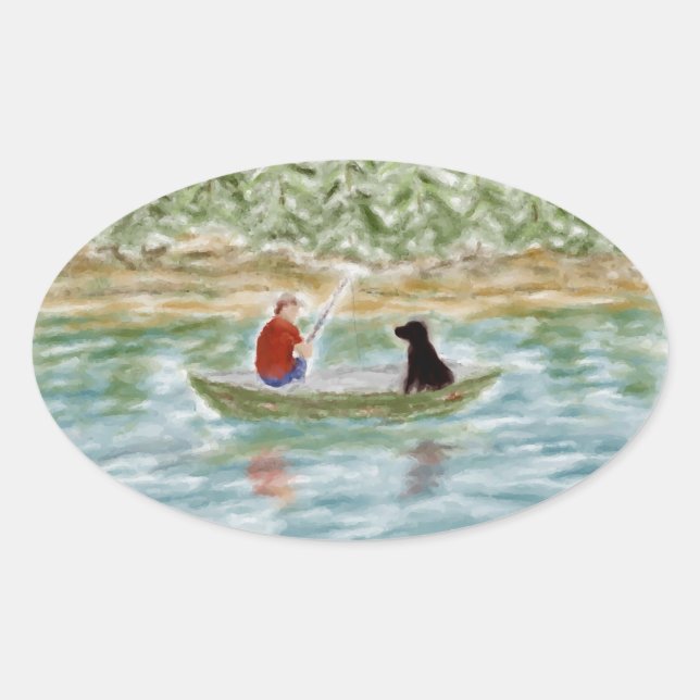 Fiskebuddister Stickers Ovalt Klistermärke (Framsida)