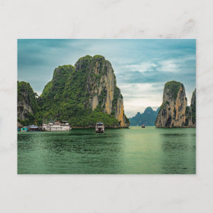 Fiskeby i Ha Long Bay, Vietnam vykort