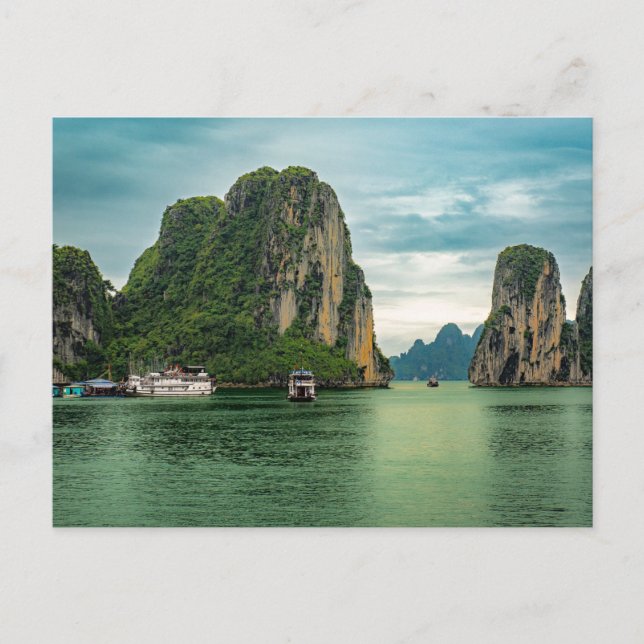 Fiskeby i Ha Long Bay, Vietnam vykort (Framsida)
