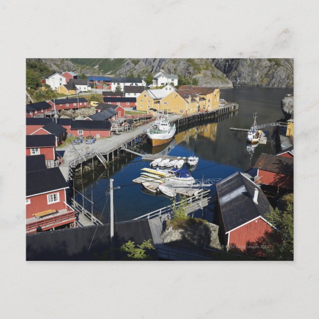 Fiskeby Nusfjord. Rorbuerna, som stugorna heter, ä Vykort (Framsida)