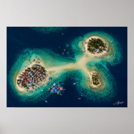 Fiskeby Sandbank Öar Satellitvy Poster