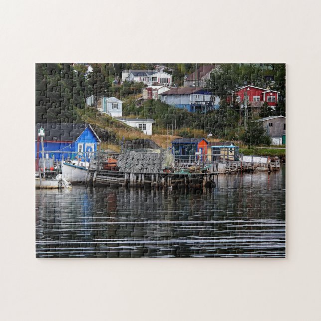 Fiskebyn i Newfoundland Pussel (Horisontell)