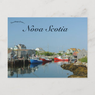 Fiskebyn i Nova Scotia Kanada Vykort