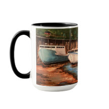 Fiskebyn, originalhandmålad teckning