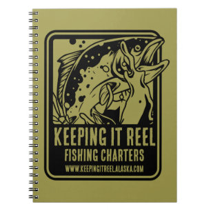 Fiskecharter och klubbtillbehör anteckningsbok