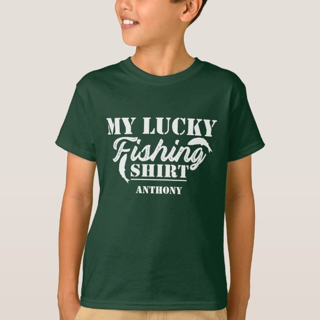 Fiskecitat Min Lucky Fishing Shirt Funny T (Framsida)