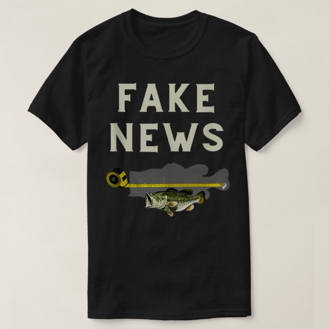 Fiskedesign för Funy Fake News stor munbas T Shirt (Design framsida)