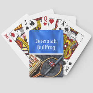 Fiskedesign med Rod och Reel personaliserar Namn Casinokort
