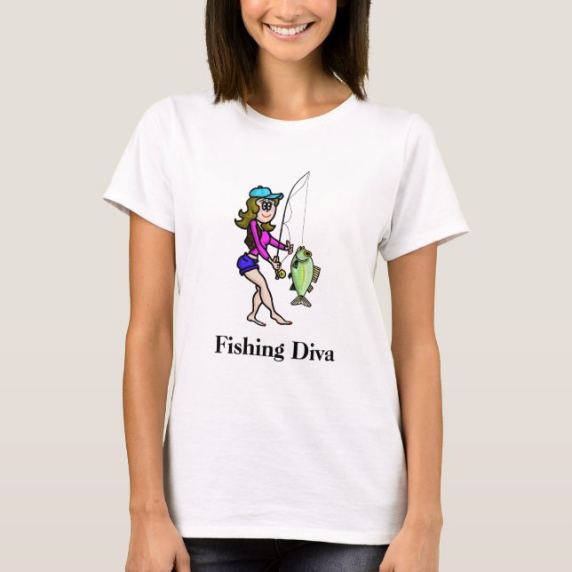 FiskeDivakvinna T-tröja skräddarsy det! Tee Shirt (Framsida)