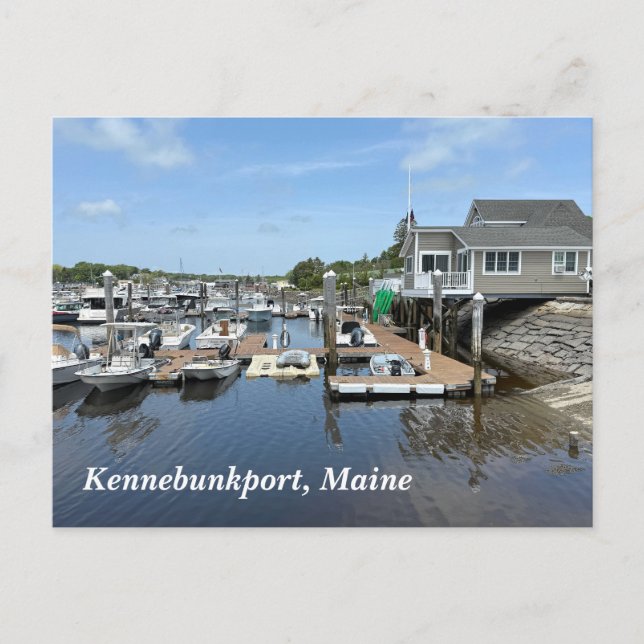Fiskedockor i Kennebunkport Maine Helg Vykort (Framsida)