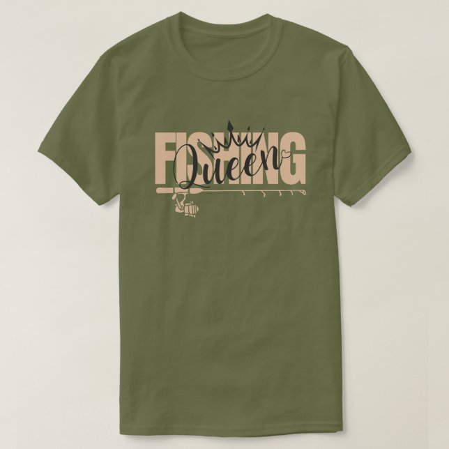 Fiskedrottning | Ro - svart T Shirt (Design framsida)