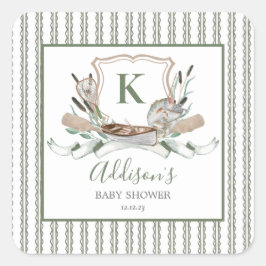 Fiskeetikett vin fyrkantigt klistermärke