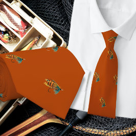 Fiskefält Fiskare Rust Orange Neck Tie Slips