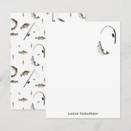 Fiskefält och fiskält, tema Mönster Anteckningskort
