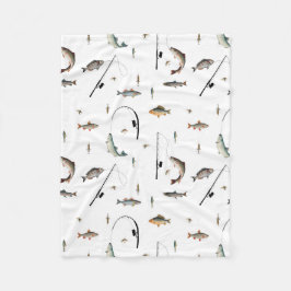 Fiskefält och fiskält, tema Mönster Fleecefilt
