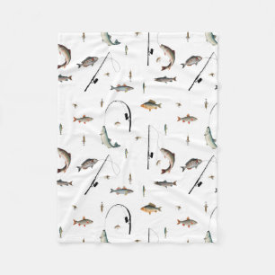 Fiskefält och fiskält, tema Mönster Fleecefilt