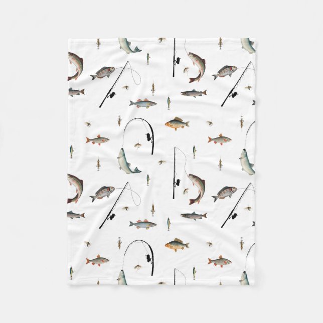 Fiskefält och fiskält, tema Mönster Fleecefilt (Framsidan)