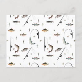 Fiskefält och fiskält, tema Mönster Helg Vykort