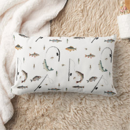 Fiskefält och fiskält, tema Mönster Lumbarkudde