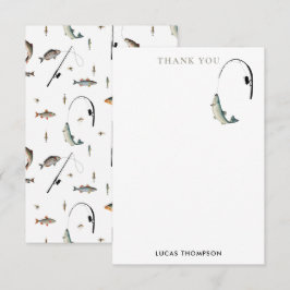 Fiskefält och fiskält, tema Mönster Tack Kort