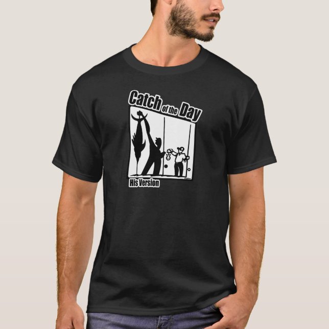 Fiskefångst vid bekvämt Humor Tee (Framsida)