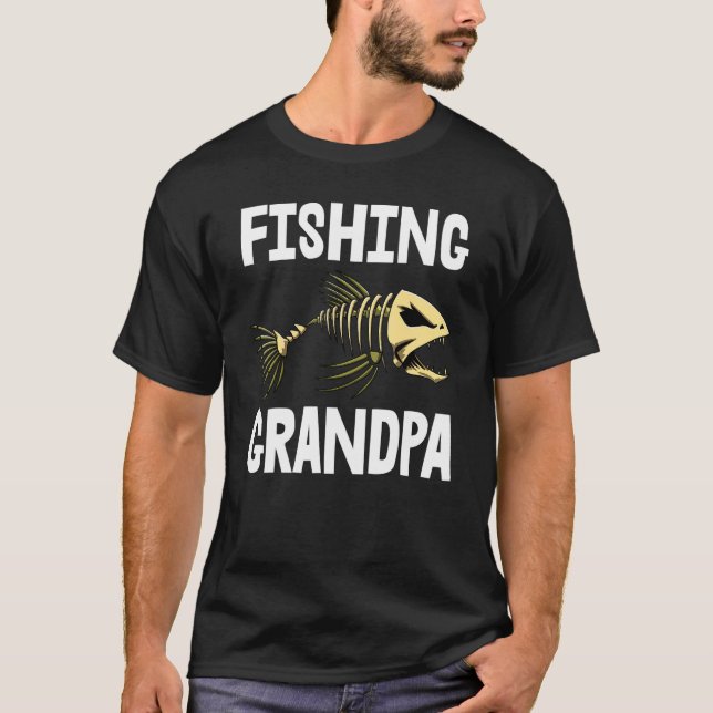 Fiskefarfar Tee Skeleton Fish Bone Tee Vass T (Framsida)