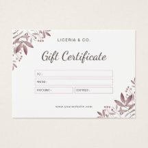 Fiskefärgsintyg för honinin Elegant Gift-certifika