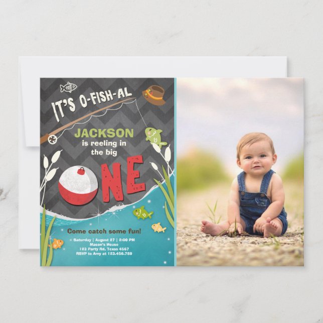 Fiskefartyg: Bjud på födelsedagen Den stora inbjud Inbjudningar (Framsida)