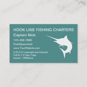 Fiskefartyg Fartygets kapten Marlin Design Visitkort