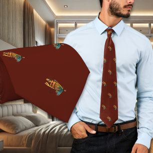 Fiskefartyg Fiskare Burgundy Neck Tie Slips