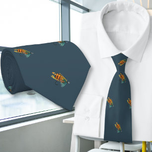 Fiskefartyg Fiskare Mörk blått Neck Tie Slips