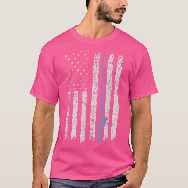 Fiskefartyg För manar Boy Rod Fishing American Fla T Shirt (Framsida)