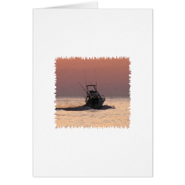 Fiskefartyg för saltvatten hälsningskort (Framsidan)