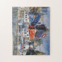 Fiskefartyg för vattenfärg pussel