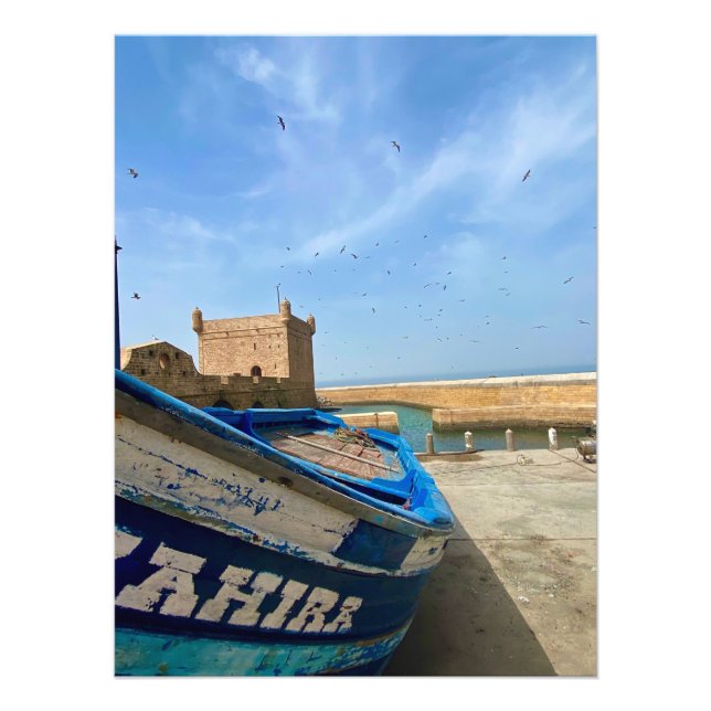 Fiskefartyg i Essaouira, Marocko Fototryck (Framsidan)
