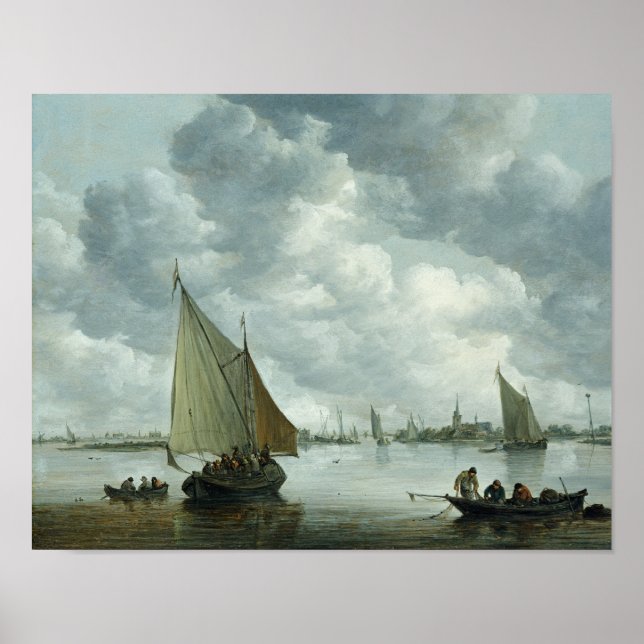 Fiskefartyg i Estuary, 1655 Poster (Framsidan)