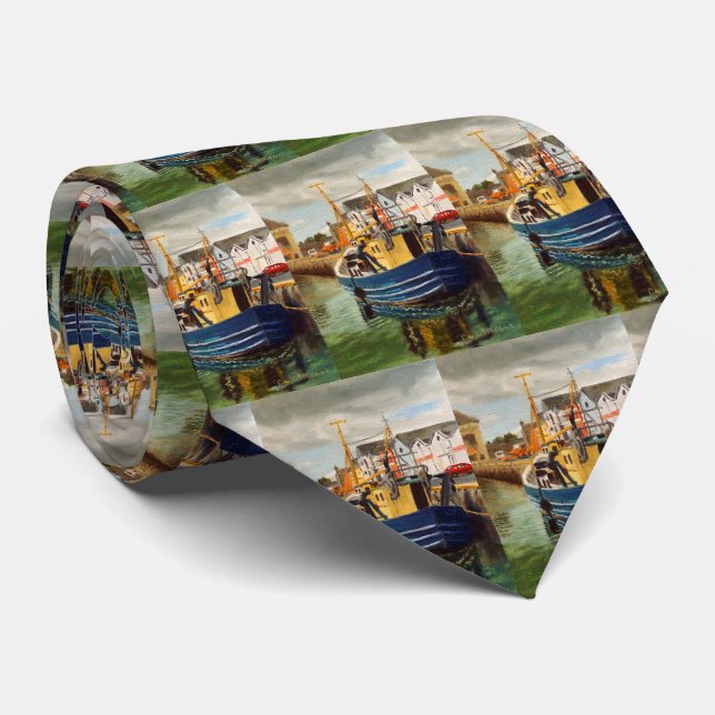 Fiskefartyg i hamn slips (Rullad)