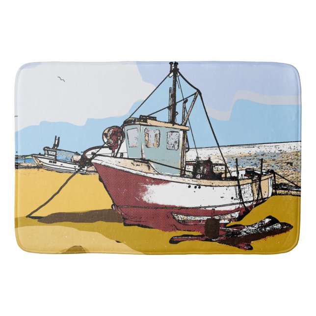 Fiskefartyg i Quaint Badrumsmatta (Framsidan)