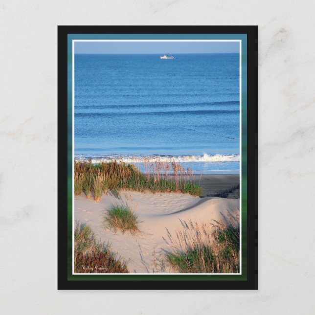 Fiskefartyg nära horisonten vykort (Framsida)