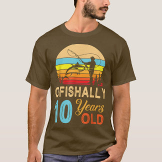 Fiskefartyg O'Fishally 10 Years Old Lycklig Birth T Shirt