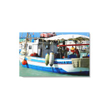 Fiskefartyg på Toscana kusten, målning.