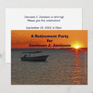 Fiskefartyg pension vid Orangen Solnedgång Inbjudningar