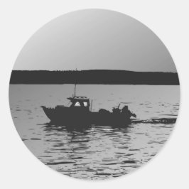 Fiskefartyg Runt Klistermärke